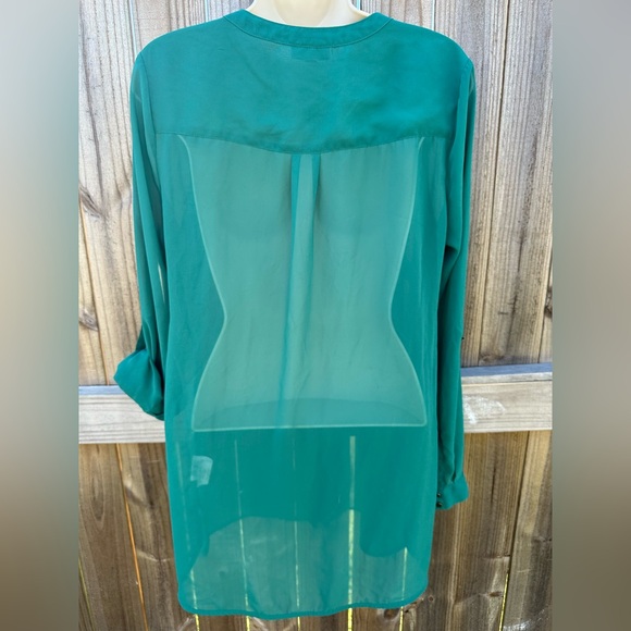 A Pea in the Pod Sheer Teal Maternity Blouse - Size Small - Picture 7 of 7